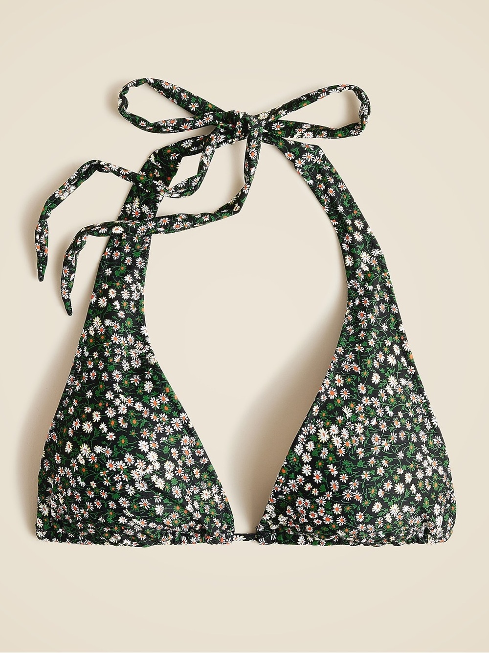 NWT J.Crew X Liberty Marguerite Floral Black Plunge O Ring Halter Bikini Top 2X